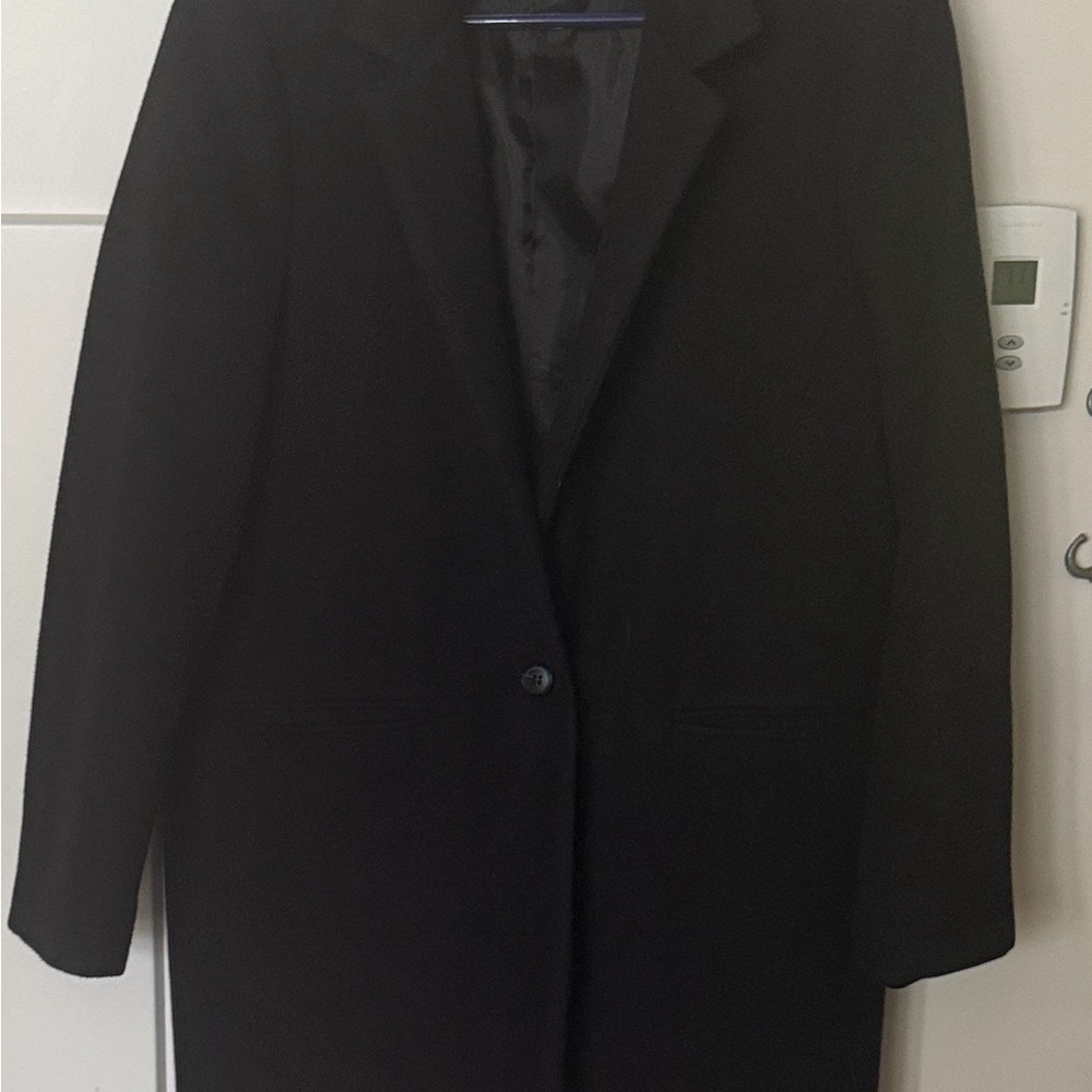 OAK + FORT Black Single-Button Coat